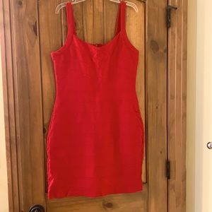 Express, red mini halter dress, size M